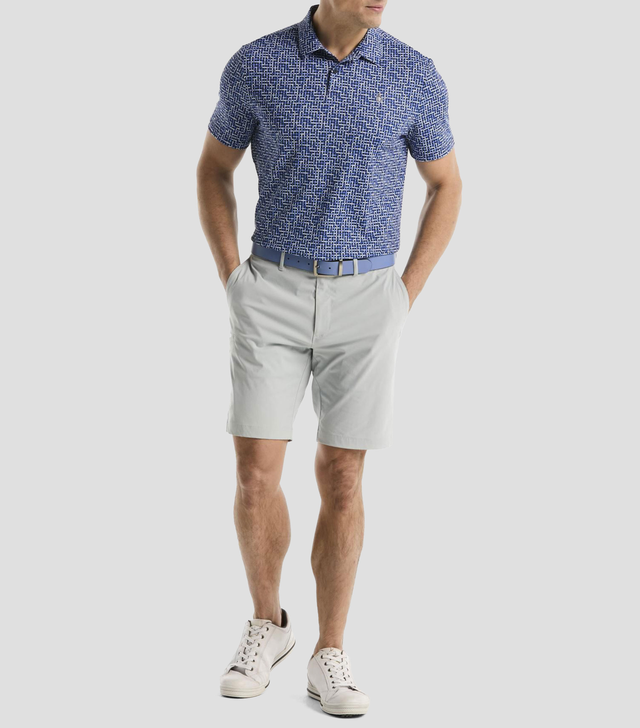 Playera tipo polo manga corta microdiseño Hombre